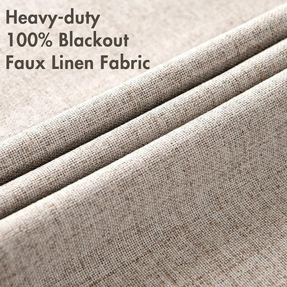 MIULEE 100% Blackout Linen Curtains - Image 5