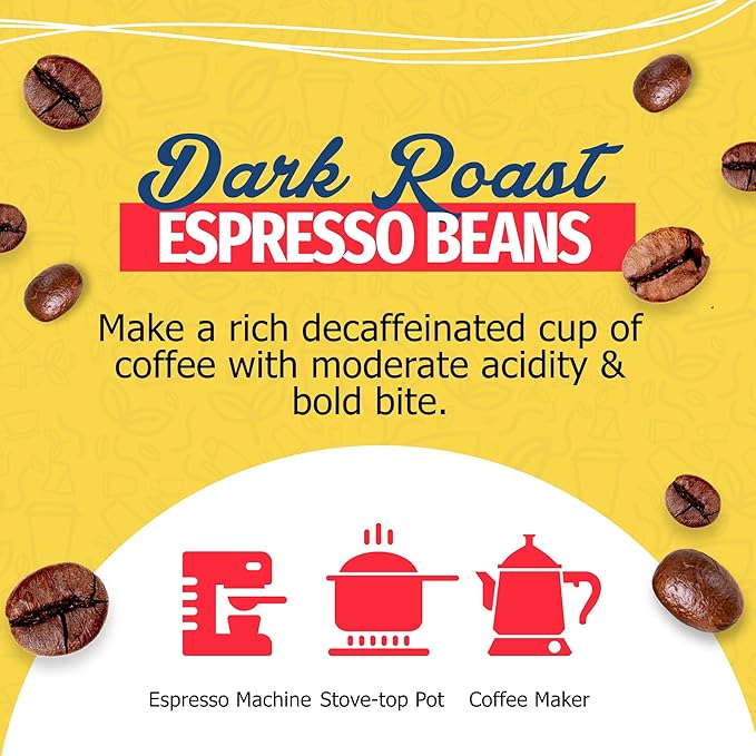 Café Aroma Decaf Dark Roast Espresso Ground Coffee, Authentic Cuban Style Coffee, Vacuum Sealed, 8.8oz, Perfect for Hot and Iced Coffee, 24-Pack