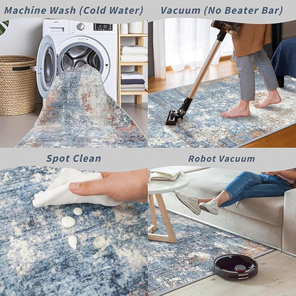 4x5 Washable Entryway Rug – Non-Slip Low Pile Throw Area Rug - Image 7