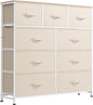 WLIVE 9 Drawer Dresser, Fabric Storage Tower by WLIVE