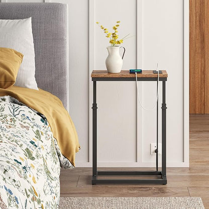 TUTOTAK End Table with Charging Station, Side Table, Tall Couch Table, Sofa - Image 8