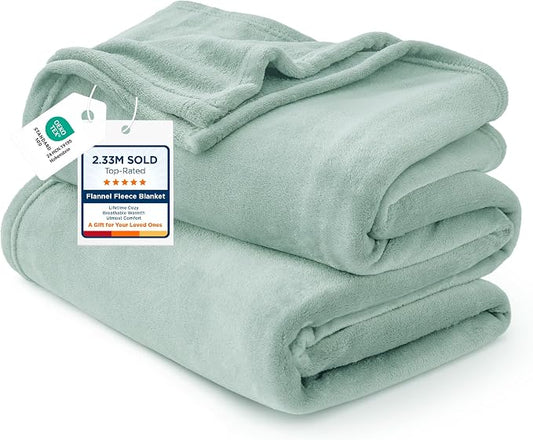 Bedsure GentleSoft Fleece Throw XL Blanket Sage Green by Unknown