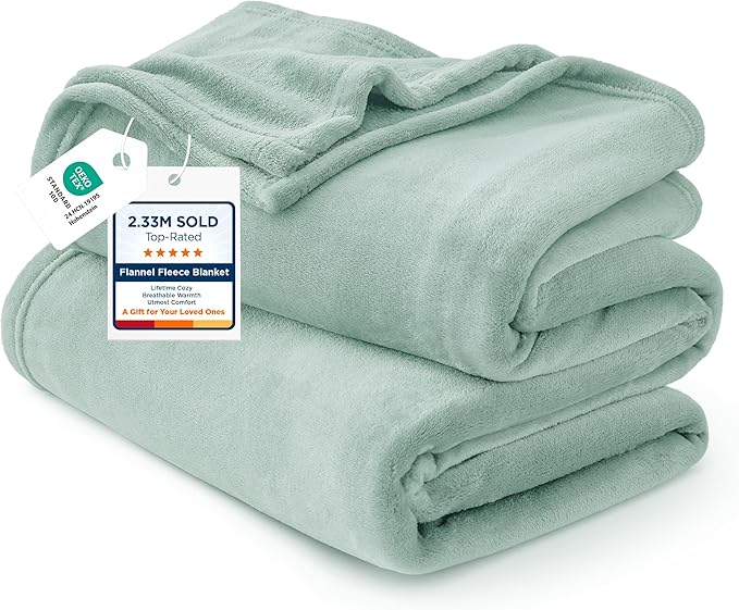 Bedsure GentleSoft Sage Green Fleece Blanket King Size by Unknown