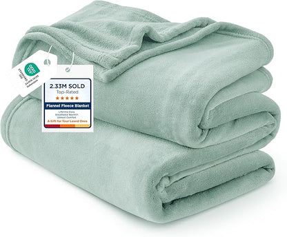 Bedsure GentleSoft Sage Green Fleece Blanket King Size by Unknown