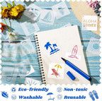 100 Pcs Stencils for Painting on Wood Reusable Stencil Crafts Drawing Templates Holiday Wall Paper for DIY Scrapbook Home 2 x 2 Inch(Hawaiian Style)