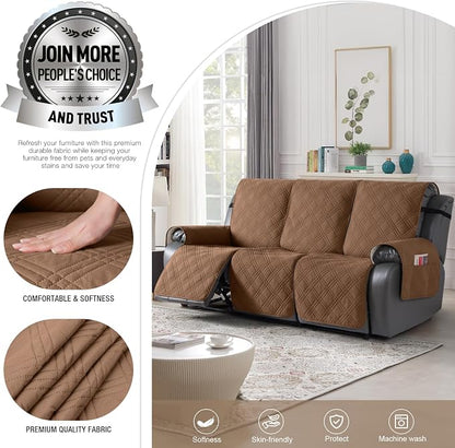 TAOCOCO 100% Waterproof Recliner Sofa Covers 3 Seater Split Couch Covers - Image 2