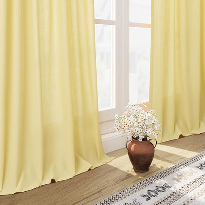 Yellow Linen Curtains 102 Inches Long - Image 6