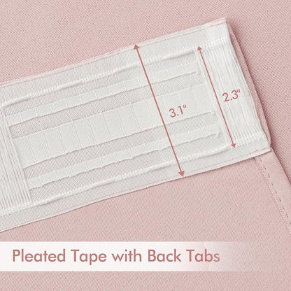 MIULEE Light Pink Back Tab Blackout Curtains 52x96 Inch Long 2 Panels Set | Rod - Image 4