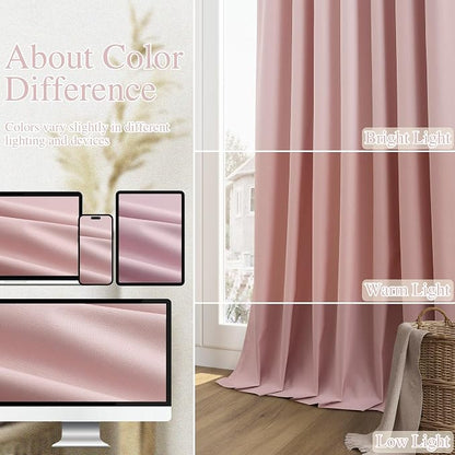 100% Blackout Linen Curtains 90 Inch 2 Panels Set - Image 7