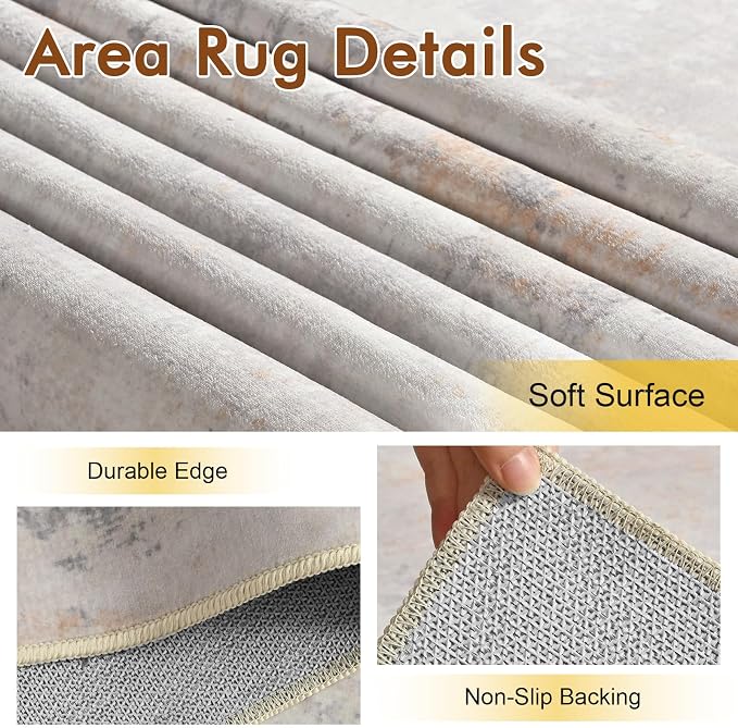 6x9 Ft Large Area Rugs for Living Room, Soft Non-Slip Washable Rugs Modern - Image 6