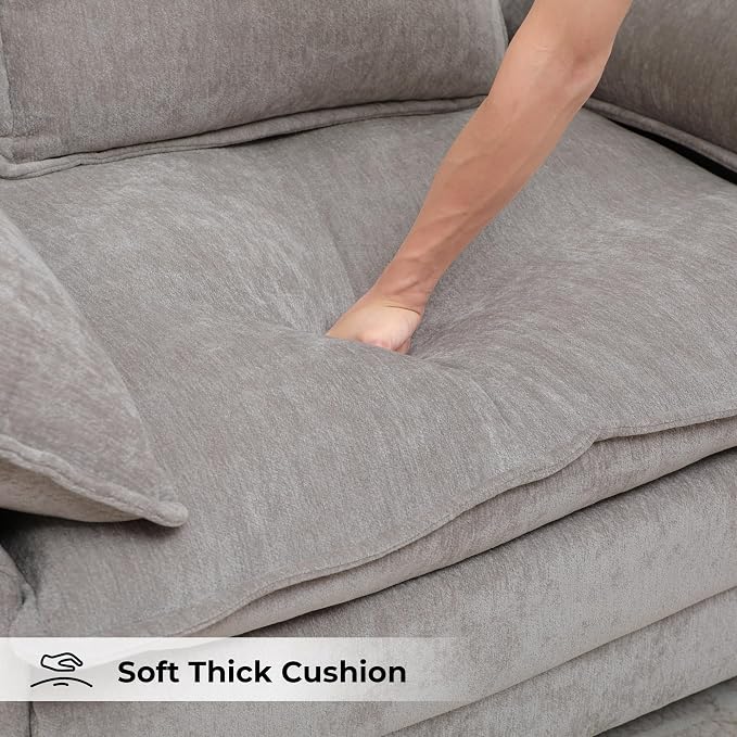 Modern Oversized Accent Chairs Set of 2, Chenille Cloud Sofa Chair - Image 8