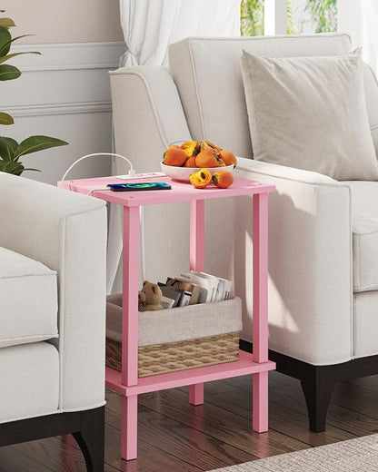 TUTOTAK End Table with Charging Station, Small Side Table with Outlets - Image 4