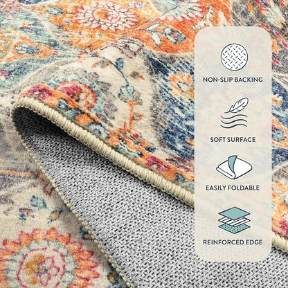 Lahome Moroccan Trellis Washable Rug, 2x3 Kitchen Rugs - Image 2