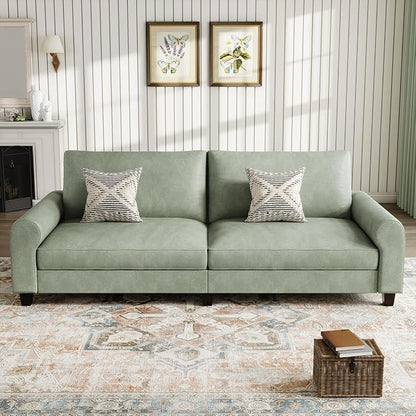 EASE MOOSE 88.5" Large Seat Faux Leather Loveseat Sofa, Waterproof and - Image 4