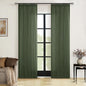 80 Inches Long Olive Green Pinch Pleat Thick Linen Curtains by Twodrapes
