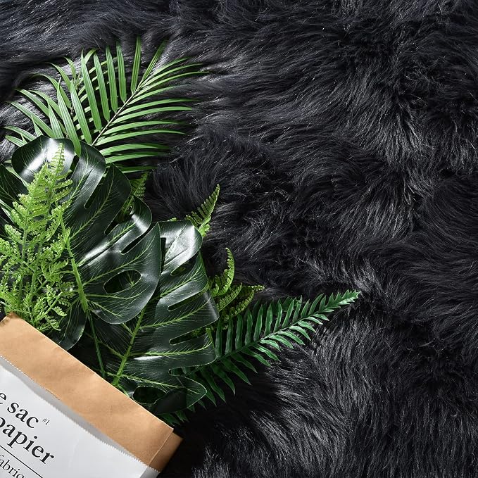 Latepis Dark Grey Round Rugs 5ft Faux Sheepskin Fur Rug - Image 5