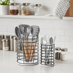 HBlife Coffee Pod Holder & Coffee Stirrers Holder Set, Metal Coffee Bar Accessories Large Capacity Kitchen Counter Decor for Keurig K cup & Nespresso Vertuo (Black Wire)