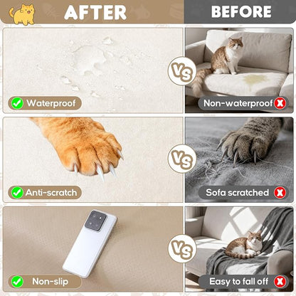 Loiion Velvet Sofa Cover, Ultra Soft Waterproof Non-Slip Couch Cover - Image 4