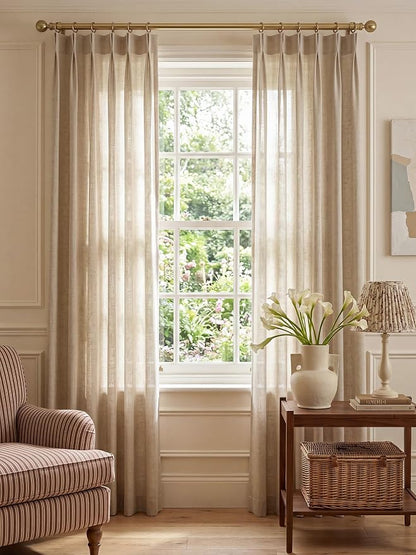 Liz Pinch Pleated Linen Curtains Light Filtering Curtains - Image 3