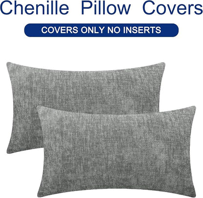 CaliTime Decorative Couch Throw Pillow Covers 26 X 16 Inches Medium Grey | Pack - Image 6
