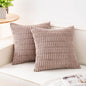 Pack of 2 Corduroy Decorative Throw Pillow Covers 20x20 Inch, Light Brown | by Unknown
