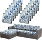 CALBODE 12pcs Floral Printed Stretchy Sofa Cushion Covers by CALBODE