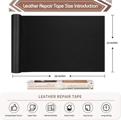 KING MOUNTAIN Leather Repair Patch, 12 x 60 Inches self Adhesive Leather Repair - Image 4