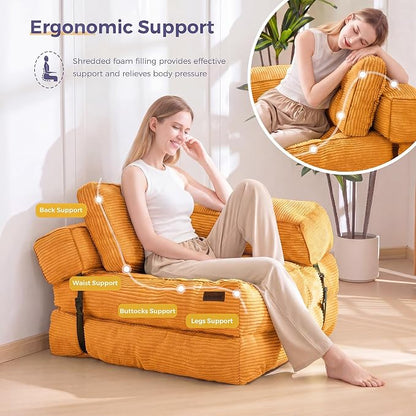 MAXYOYO Folding Sofa Bed, L-Shaped Convertible Sofa Bed Foldable Sleeper - Image 5