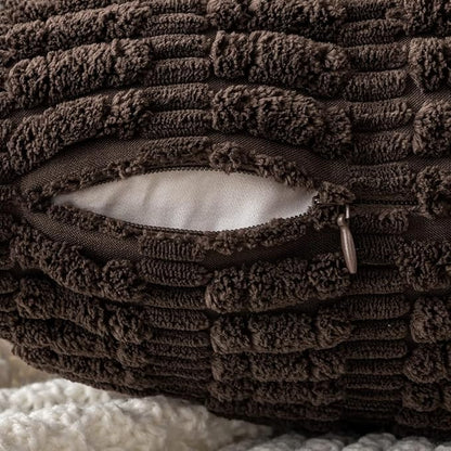 MIULEE Corduroy Decorative Throw Pillow Covers 16x16 Dark Brown Pack of 2 | - Image 7