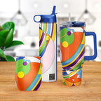 RainCaper 18/8 Stainless Steel Insulated Water Tumbler with Straw | 30oz, BPA-Free, Double Wall for Hot & Cold | Travel-Friendly, Cup Holder Ready (Frank Lloyd Wright March Balloons)