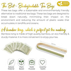 FreshDrinkUS, Premium 10 Mullein Leaf Tea Bags For Lungs, 100% Natural & Pure from Mullein Leaves. Loose Leaf Mullein Herbal Tea. Made with Natural Material Tea Bags. No Sugar, No Caffeine, No Gluten, Vegan.