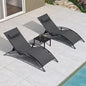 PURPLE LEAF Patio Oversized Chaise Lounge Chair Set by PURPLELEAF