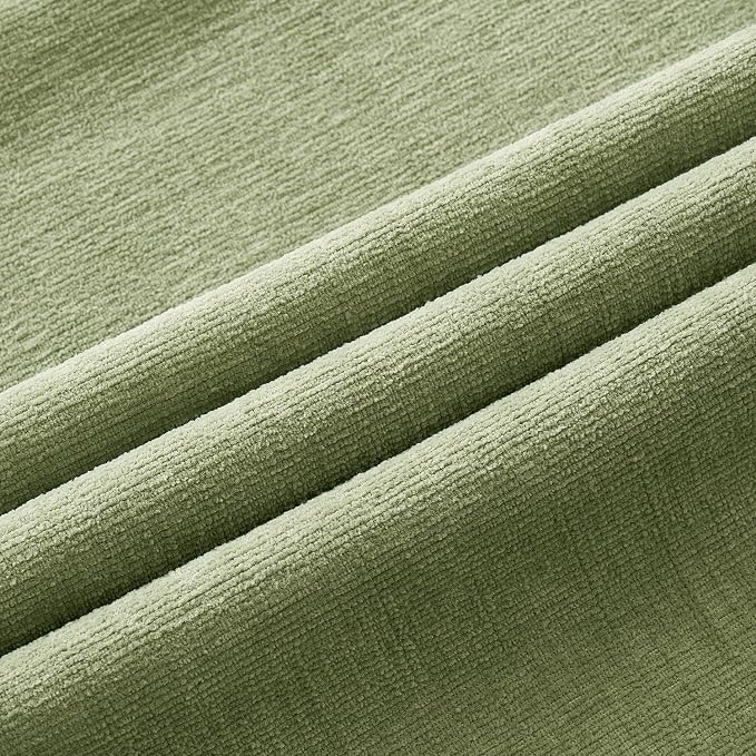 MIULEE Sage Green Chenille Couch Lumbar Throw Pillow Covers, 12x20 | Set of 2 - Image 6