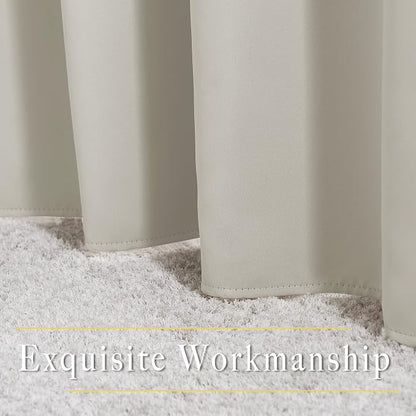 NICETOWN Bedroom Blackout Long Natural Curtains 120 Length - Image 6