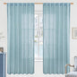 Stone Blue 72 inch Linen Textured Curtains by LAMIT