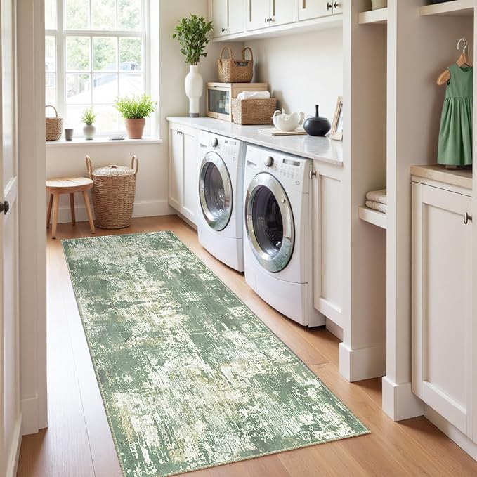 RELEANY Washable Runner 2'x6' Abstract Area Rug - Image 2