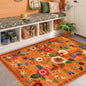 RELEANY Floral Washable 3x5 Area Rugs BurntOrange | Flower Carpet Print Boho by RELEANY