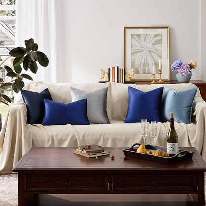 GIGIZAZA Royal Blue Velvet Throw Pillow Covers 12x20 Pack of 2 | Decorative - Image 7