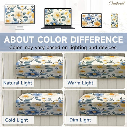 CALBODE 8 Pcs Stretch Outdoor Seat Cushion Covers, Spring Bloom | Washable - Image 7