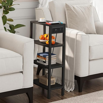 TUTOTAK Narrow Side Table with Charging Station, Small End Table with USB Ports - Image 2