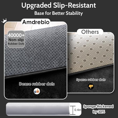 Amdrebio Black Fluffy Big Round Rug 6Ft - Image 6