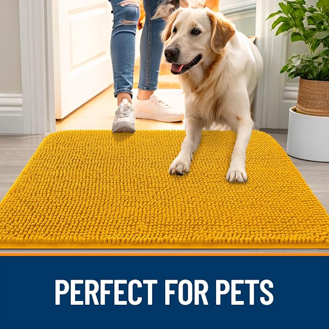 OLANLY Dog Door Mat for Muddy Paws 59x35, Super Absorbent Chenille Mud Mat | - Image 6