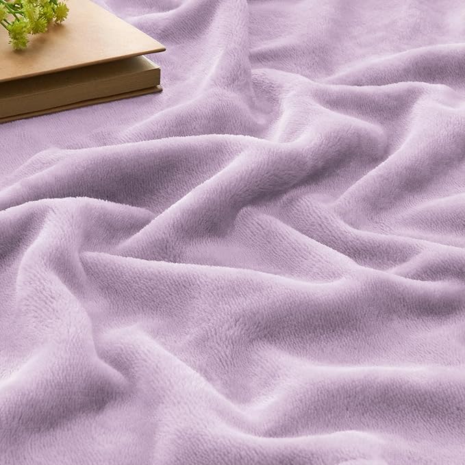 BEDELITE Fleece Blanket Soft Plush King Size Bed Blanket Lilac 108"x90" | Ultra - Image 4