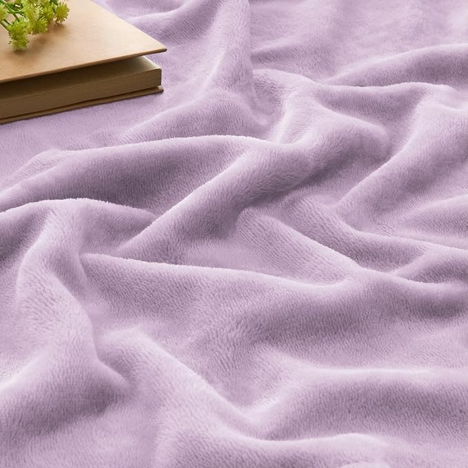 BEDELITE Fleece Blanket Soft Plush Twin Size Blanket Lilac 60"x80" | Ultra Soft - Image 3