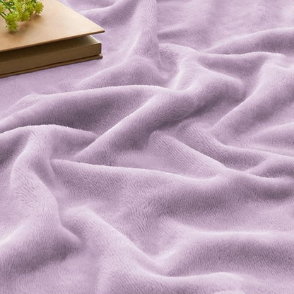 BEDELITE Fleece Blanket Soft Plush Queen Size Bed Blanket Lilac 90"x90" | Ultra - Image 4