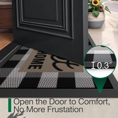 LUMI Outside Welcome Door Mat 36x59, Non-Slip Durable Rubber Easy Clean | Sweet - Image 3