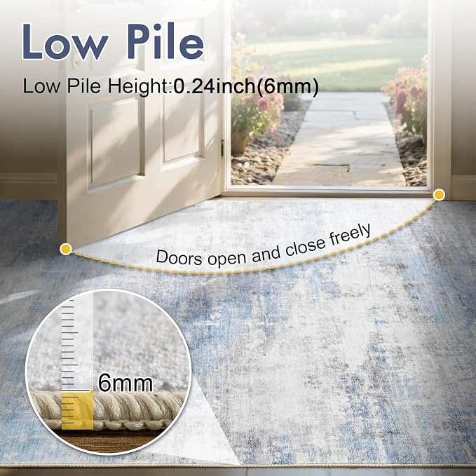4x6 Ft Area Rugs for Living Room, Soft Non-Slip Washable Rugs Modern Abstract - Image 7