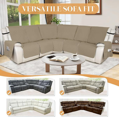 HDCAXKJ 100% Waterproof Reclining Sectional Couch Covers L Shape Recliner Sofa - Image 5