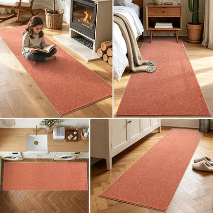 2x8 Orange/White Runner Rug Washable Non-Slip - Image 3