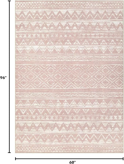 cotiled Boho 5x8 Area Rugs for Living Room: Soft Moroccan Washable Rug | Solve - Image 2
